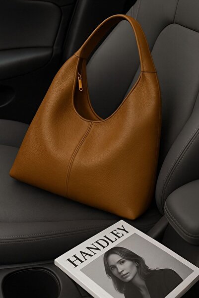 Handley Geantă de umăr de dimensiuni mari, cu textura din piele, premium pent...