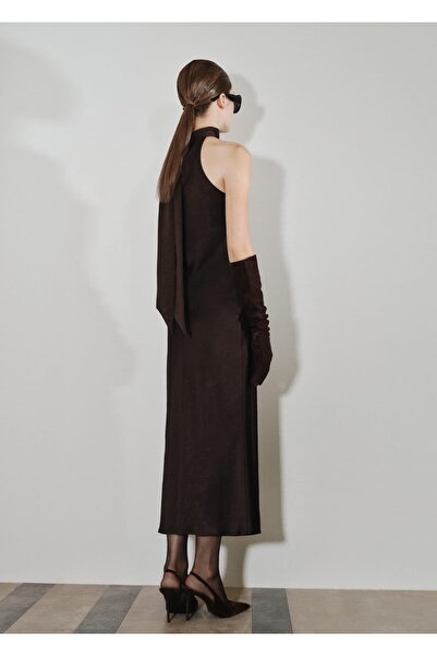 MANGO Woman Kırışık görünümlü saten elbise