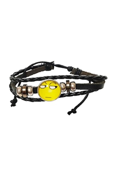 BV Faux Leather Bracelet, Emoticon, 113BJ
