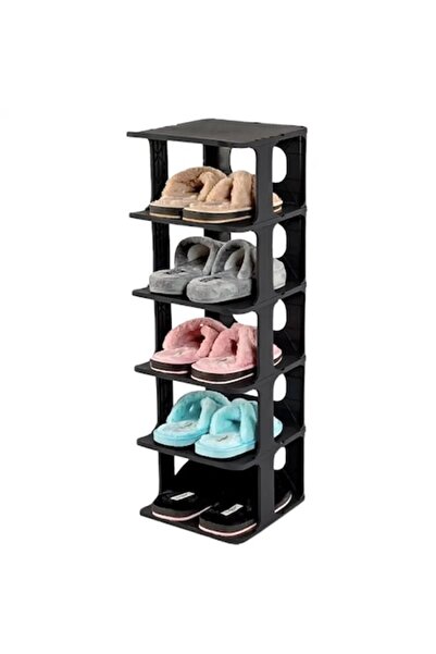 OEM Raft universal cu 6 rafturi – Negru – 80 x 28 x 25 cm