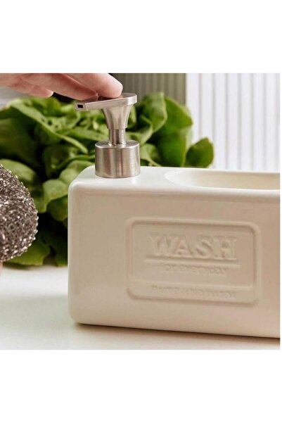 Home Şık ve Fonksiyonel Seramik Süngerlikli Sıvı Sabunluk/Deterjanlık, KREM, ...