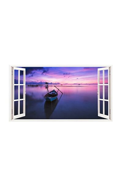 BV Autocolant decorativ, fereastră 3D, ocean, 85 cm