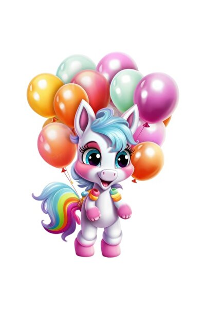 BV Autocolant decorativ, Unicorn, Multicolor, 80 cm