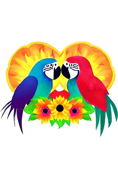 BV Autocolant decorativ - Papagali, multicolor, 73 cm