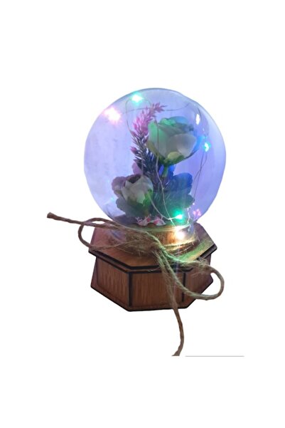 BV Aranjament floral cu luminițe și cutie muzicală, multicolor, 15 cm