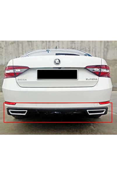AkmTuning Skoda Superb Difüzör Parlak Siyah Plastik 2015 2016 2017 2018 2019 ...