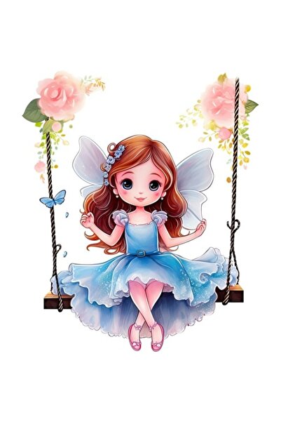 BV Autocolant decorativ, Mică Prințesă, Albastru, 71 cm