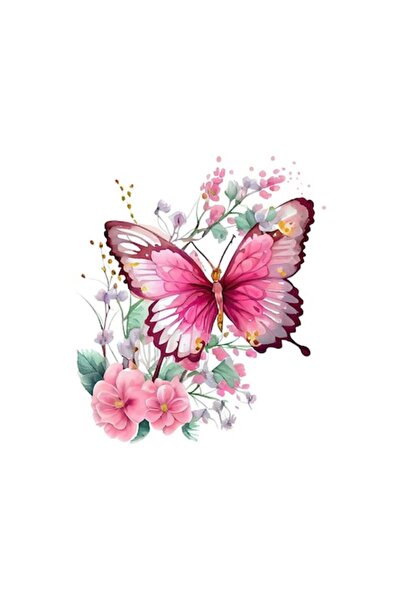 BV Autocolant decorativ, Fluture, Roz, 69 cm, 1209STK-6