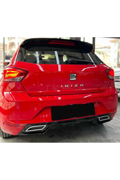 AkmTuning Seat İbiza Mk5 Difüzör Parlak Siyah Plastik Egzoz Görünüm 2017-2023 Arka-difizör-bodykit-ek-karlık