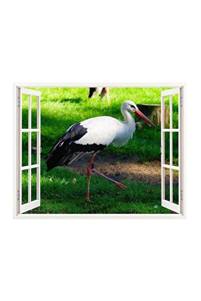 BV Autocolant decorativ 3D pentru fereastră - Barză (58 x 85 cm) - 270 buc.