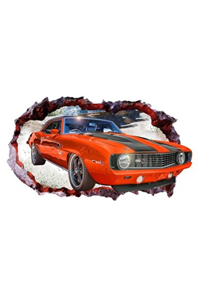 BV Autocolant decorativ - Gaură în perete, Mașină, 80 cm