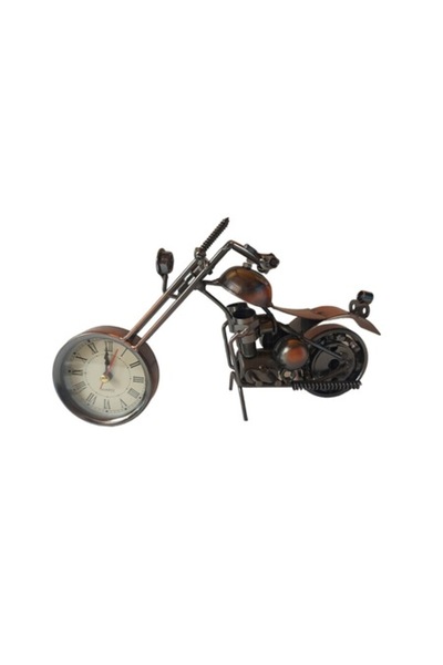 BV Decorative motorcycle-shaped clock, Brown, 21 cm, 356-25D