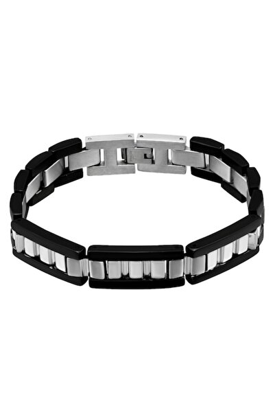 BV Brățară din oțel inoxidabil, grad chirurgical 316L, lată neagră (A4S2519)