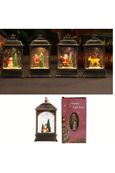 Issa Lampă LED 13x6cm Felinar cu Sclipici și Apă, Crăciun, Lumină LED Caldă (...