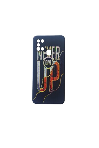 BV Carcasă de telefon compatibilă cu Samsung Galaxy A21s, neagră, Never Give ...