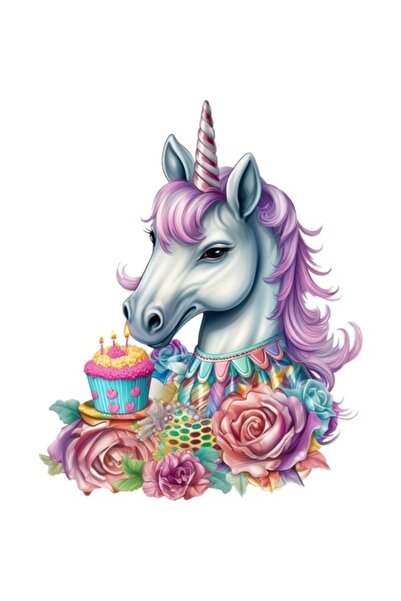 BV Autocolant decorativ, Unicorn, Mov, 74 cm
