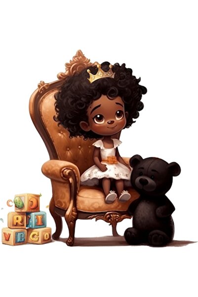 BV Autocolant decorativ, Mică Prințesă, Maro, 60 cm