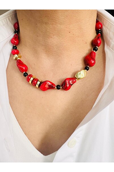 DEVİ fashion Baroque Bead Necklace 48 cm