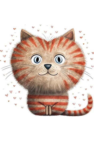 BV Autocolant decorativ - Pisică, portocaliu, 61 cm