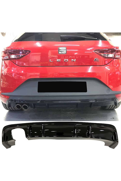 AkmTuning Seat Leon Mk3 FR Difüzör Parlak Siyah Plastik Sol Çift 2012-2016 Ar...