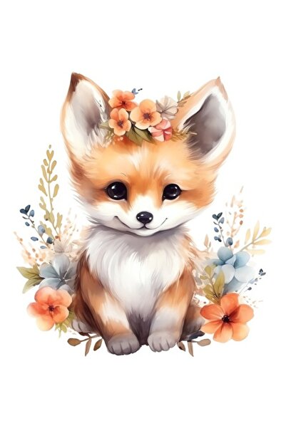 BV Autocolant decorativ, Vulpe, Portocaliu, 66 cm -