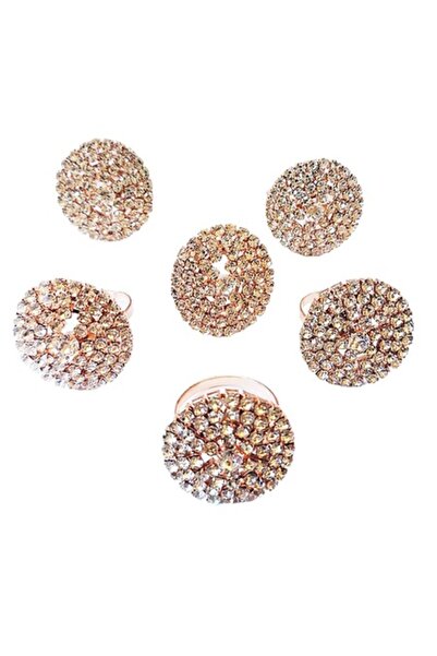 BV Σετ 6 δαχτυλιδιών πετσετών, Crystal Luxury, 4,5x4 cm, χρυσό