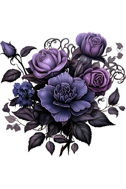 BV Autocolant decorativ - Flori, violet, 60 cm