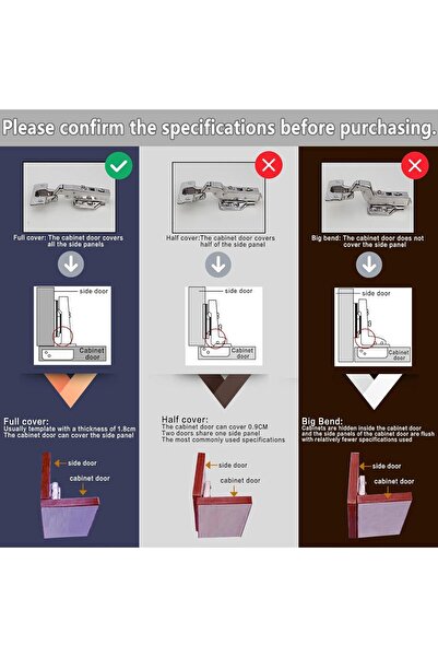 Pabbow Pack of 10 Soft-Close Corner Stop Cabinet Hinges, 110°