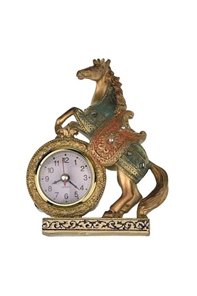 BV Table clock in shape of Horse, Brown, 16 cm, 1091H