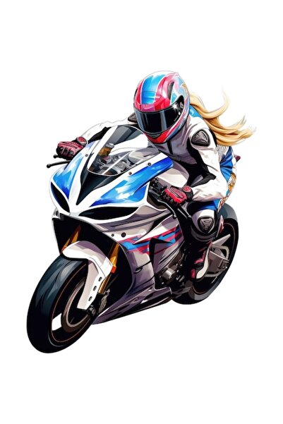 BV Decorative Motorcycle Sticker, White, 73 cm (1336STK-5)