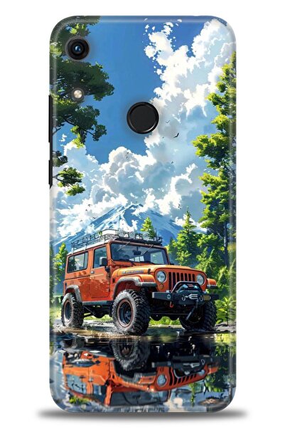 Rulet Aksesuar غطاء متوافق مع هاتف هواوي هونر 8A HD مطبوع + واقي شاشة سيراميك...