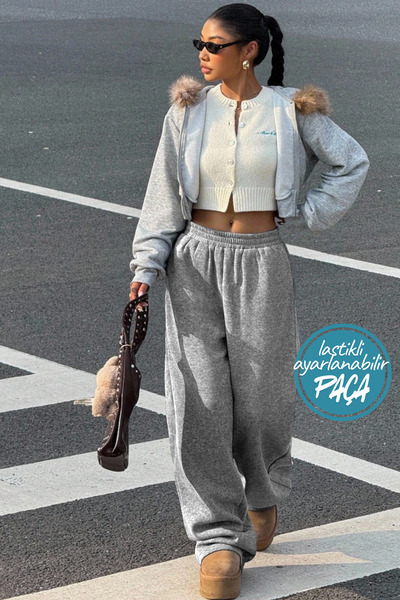 BSBSPOR Ανδρικά γυναικεία φαρδιά ρούχα με ρυθμιζόμενο μήκος πόδι, φαρδιά φούτερ παντελόνια Jogger