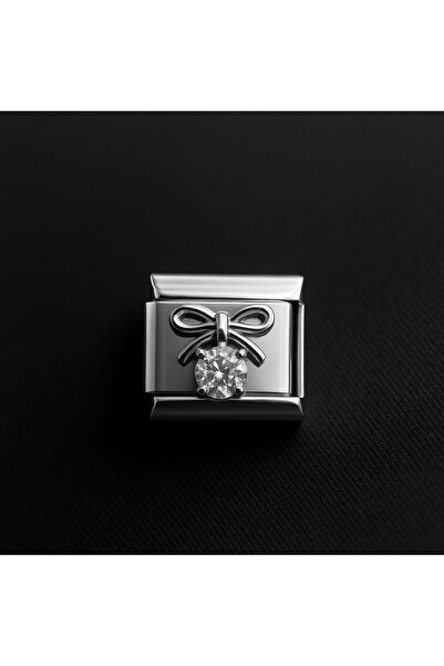 Sirena Accessories Kurdeleli Zirkon Taş Detaylı Paslanmaz Çelik İtalyan Charm