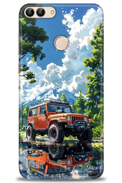 Rulet Aksesuar غطاء متوافق مع هاتف هواوي بي سمارت HD مطبوع - غطاء سيليكون مصم...