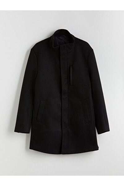 LC Waikiki LCWAIKIKI Classic Büyük Beden Standart Kalıp Dik Yaka Erkek Kaşe Kaban