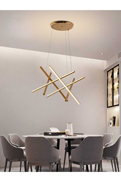 best power ثريا سقف قابلة للتعتيم LED 6565-GD، سطوع ثلاثي المستويات، 6 مصابيح LED، لون ذهبي