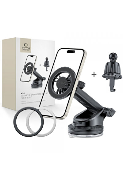 Tech-Protect Suport Auto Magnetic N56 2in1, Universal, Negru