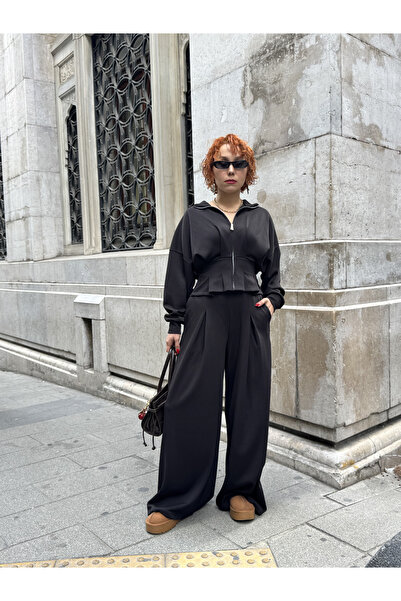 Bak'ap Преміум модальний піджак з поясом і широкими штанами, комплект з 2 предметів Aura