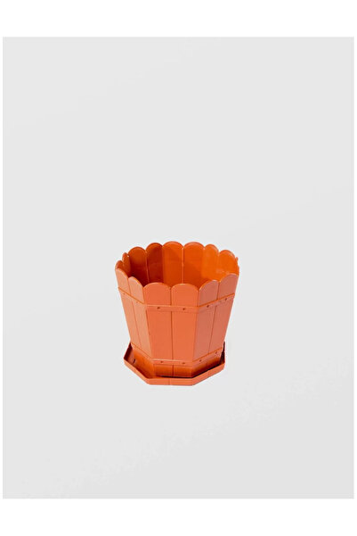 sterk Rustikálny kvetináč s podnosom, 22 l, STERK, 36 x 33 cm, hnedý plast