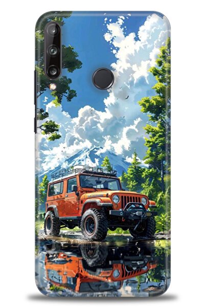 Rulet Aksesuar غطاء متوافق مع هاتف هواوي P40 Lite E HD مطبوع - غطاء سيليكون م...