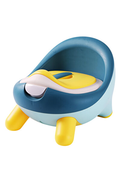 LITTLE ANGEL - مقعد تدريب الطفل على استخدام المرحاض مع غطاء ومسند ظهر - أزرق