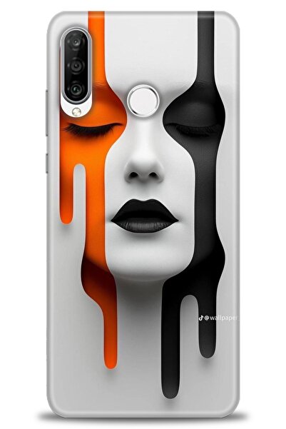 Rulet Aksesuar غطاء متوافق مع هاتف هواوي P30 لايت HD مطبوع - غطاء سيليكون مصم...