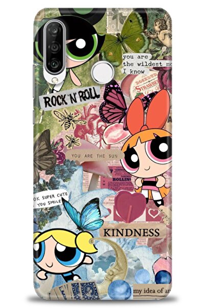 Rulet Aksesuar غطاء متوافق مع هاتف هواوي P30 لايت HD مطبوع - غطاء سيليكون بتص...