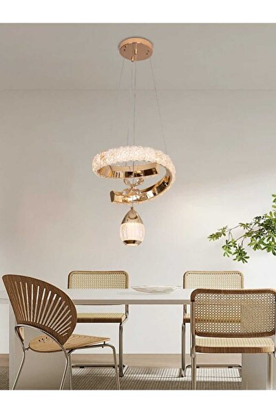 best power LED Hanging Chandelier Model 9882 — 60W, 30 cm, Gold, Adjustable to 100 cm