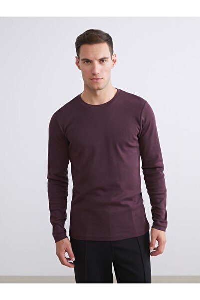 LC Waikiki Tricou cu mânecă lungă pentru bărbați LCWAIKIKI Classic guler rotund basic