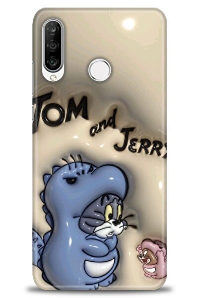 Rulet Aksesuar غطاء متوافق مع هاتف هواوي P30 لايت HD مطبوع - غطاء سيليكون بتص...