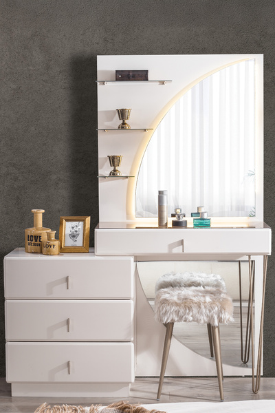 EDSY HOME Ada Aynalı Puflu Şifonyer