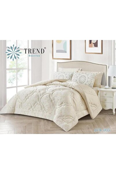 TRIND AVA-005 Jacquard Double Bedspread 6 Pieces Beige
