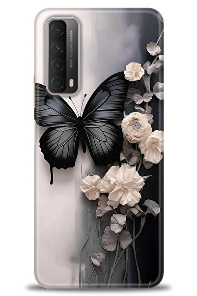 Rulet Aksesuar غطاء متوافق مع هاتف هواوي بي سمارت 2021 HD مطبوع - غطاء سيليكو...