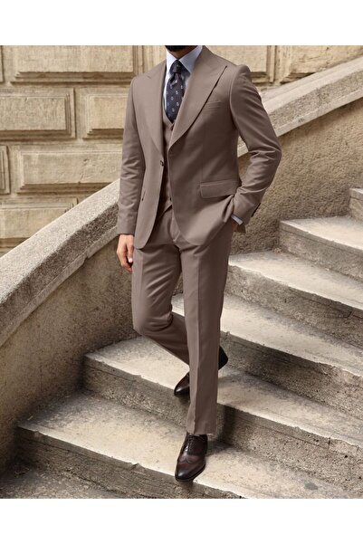 ilayda emir ÖZEL TASARIM BLAZER ERKEK TAKIM ELBİSE KAHVERENGİ